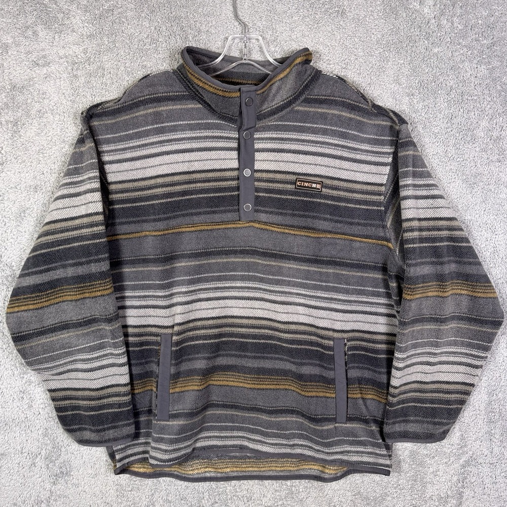 Cinch Jacket Mens XL 1/4 Snap Pullover‎ Sweatshirt Polar Tech Fleece Pockets